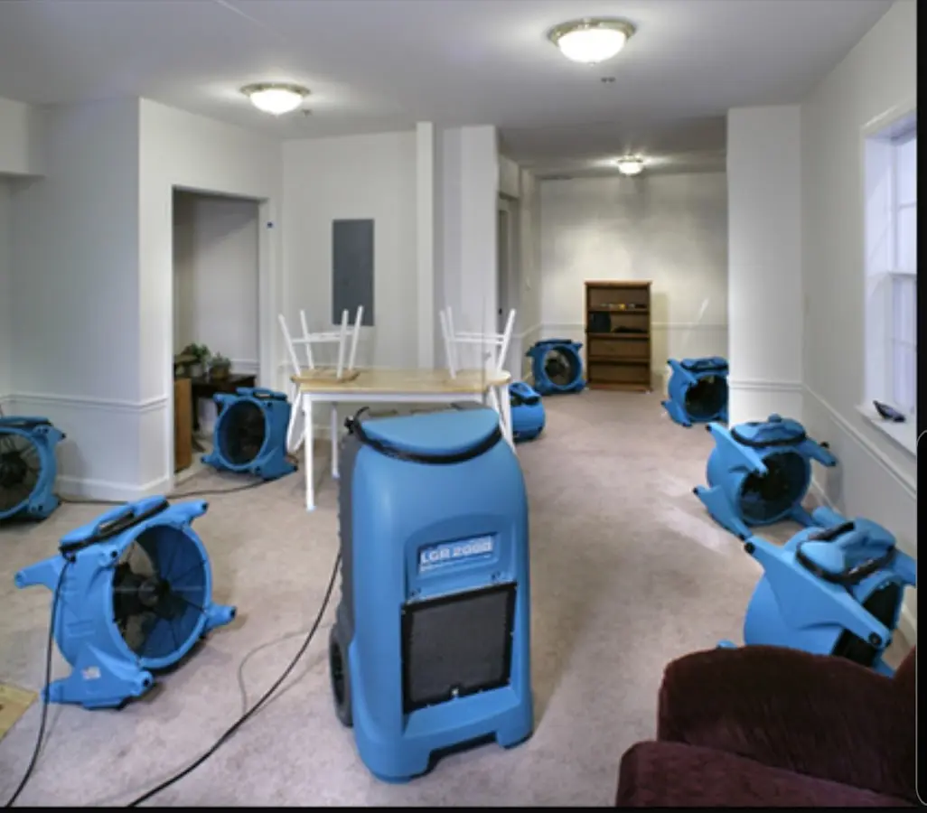 Air movers and dehumidifier setup for Water Extraction & Removal in St. Martinville